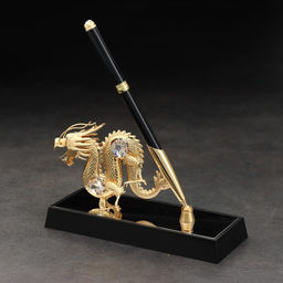 Ручка на подставке Китайский дракон, с кристаллами - Simaland фото 2