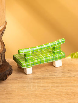 Мебель для кукол «Скамейка», 8.5×4×5 см, дерево, зелёная