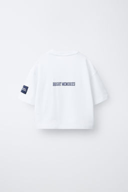 CAMISETA VARSITY TEXTO / Blanco - Zara фото 3