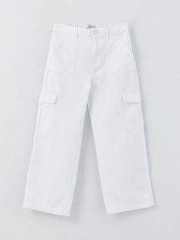 Beli Lastikli Basic K?z ?ocuk Kargo Pantolon