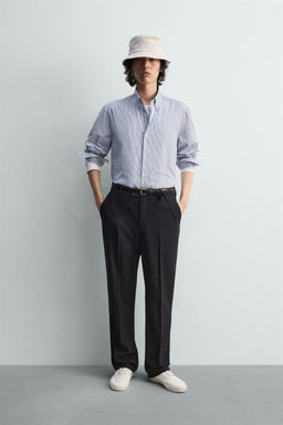 CAMISA RELAXED FIT RAYAS LIMITED EDITION / Celeste lavado