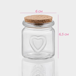 Цена за 3 шт. Баночка для сыпучих продуктов Доляна Парфе, 110 мл, 66.5 см, с пробковой крышкой, стекло, прозрачная - Simaland фото 2