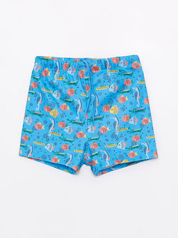 Beli Lastikli Bask?l? Erkek ?ocuk Boxer Mayo