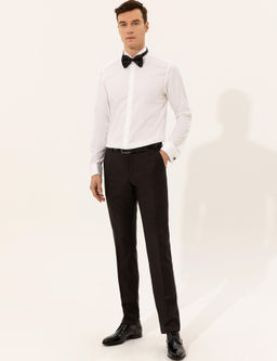 Белая приталенная рубашка под смокинг - Cacharel фото 4