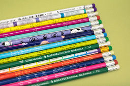 ВКФ Принты 1-PR-15Т Набор графитных карандашей с ластиком ассорти в тубусе заточенный ТМ (HB) 2 х 15 шт. Школьные