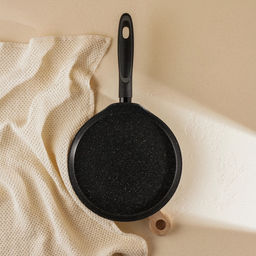 Сковорода блинная SL Home, d=22 см, h=1.6 см, кованый алюминий, антипригарное покрытие, индукция, чёрная