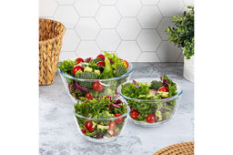 Набор 3 салатников 500 мл, 800 мл, 1050 мл, Crystal glass стекло