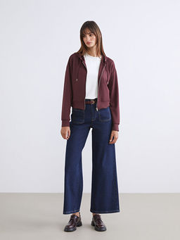 Kap??onlu Kad?n Fermuarl? Sweatshirt