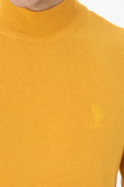 Свитер U.S. Polo Assn мужской горчичный из хлопка  фото 21