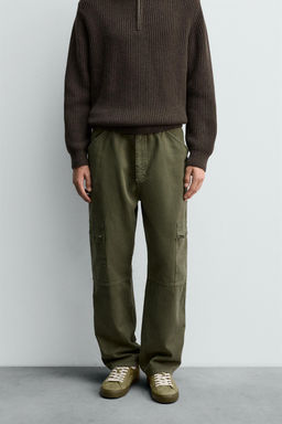WASHED RELAXED FIT CARGO TROUSERS - Zara фото 2
