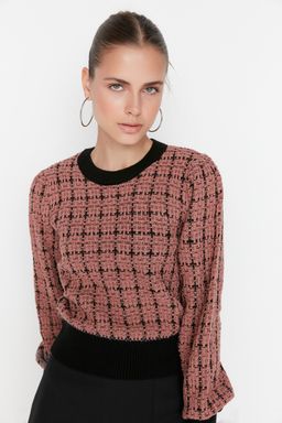 Gul Kurusu Simli Tuvit Gorunumlu Triko Kazak TWOAW21KZ0032 - Trendyolmilla фото 2