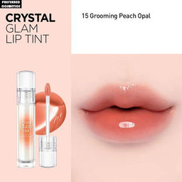 756106 Clio Crystal Glam Tint 015 Grooming Peach Opal 3.4g,Сияющий глянцевый тинт для губ(Персиковый опал) 3,4 г
