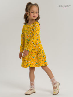 Платье Алиса дл/р цветы на горчице - Sovalina фото 22