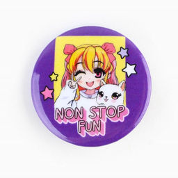 Цена за 10 шт. Значок металлический закатной Милые анимешки, d=2.5 см, МИКС