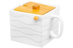 Банка д/сыпучих продуктов с бамбуковой крышкой 1000 мл 16,5*15*12 см Айсберг волны + ложка - Elan gallery фото 4