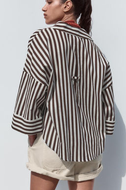 WIDE-SLEEVE LINEN BLEND SHIRT - Zara фото 48