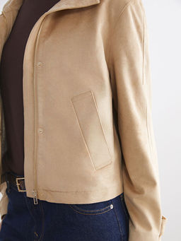 Dik Yaka S?et G?r?n?ml? Kad?n Ceket