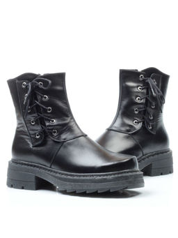939 BLACK Ботинки зимние женские (натуральная кожа, натуральный мех)