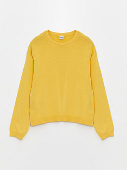 Bisiklet Yaka Basic Uzun Kollu K?z ?ocuk Triko Kazak