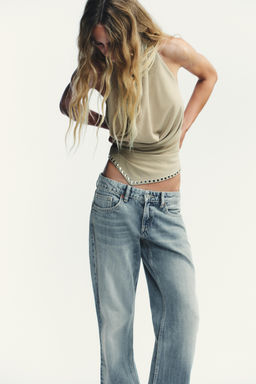 JEANS TRF WIDE LEG TIRO BAJO / Azul / Gris - Zara фото 3