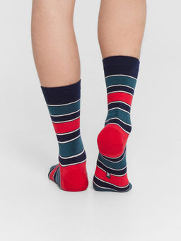 Цена за 5 пар! Носки мужские в полоску т.синий /малахит 025K-2498 - Mark formelle фото 2