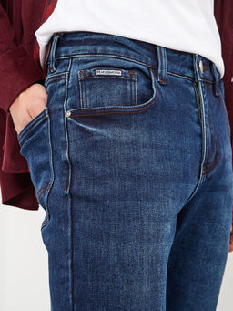 Утепленные мужские джинсы прямого кроя на флисе - Mossmore фото 6