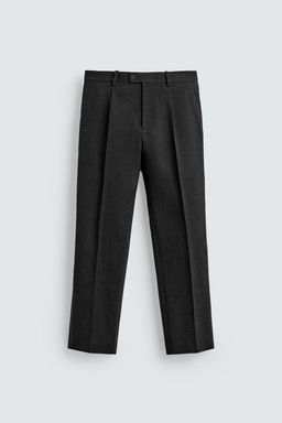 LIMITED EDITION COTTON - WOOL TEXTURED TROUSERS - Zara фото 4