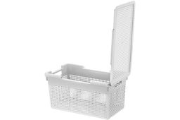 Корзина с крышкой 21 л 45,5*26,5*23,5 см Лофт узкая, светло-серая (модель 562108) - Elan gallery фото 5