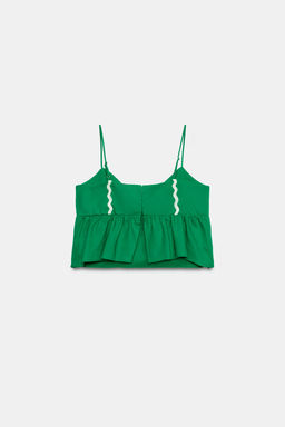 TOP TIRANTES CON LINO / Verde