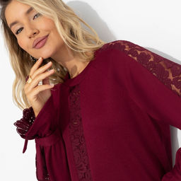 Свитшот комбинированный с кружевом, Приз зрительских симпатий (бордовый) - Charutti фото 3