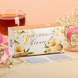 Подарочный чай чёрный С праздником весны, 20 пакетиков, 40 г.