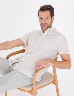 Bej Regular Fit K_sa Kollu G_mlek - Pierre cardin фото 3