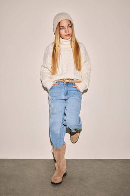 Джинсовые брюки скинни с напуском для девочек