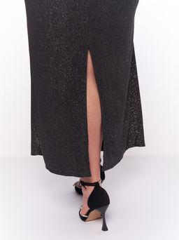 Платье вечернее с цветком 1PP51727BLK60