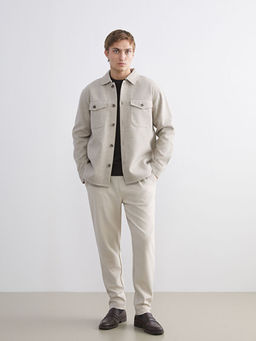 Regular Fit Uzun Kollu Ka?e Erkek G?mlek Ceket