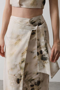 TRENDYOLMILLA Bej Batik Desenli Anvelop Midi Dokuma Etek TWOSS25ET00052 фото 5