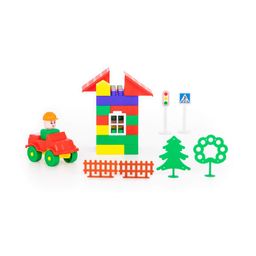 Конструктор Строитель (52 элемента) (в ведёрке) - Полесье фото 2