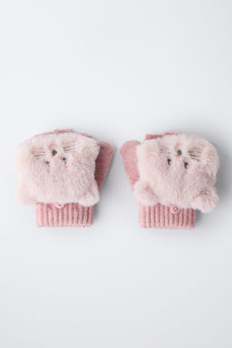 MITTEN GLOVES WITH MOUSE EFFECT HAIR - Zara фото 4