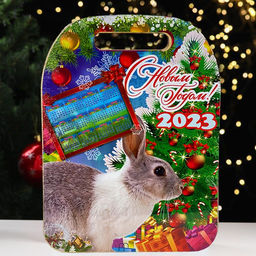 Доска разделочная сувенирная Символ года 2023. 29x21см