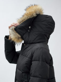 Куртка Бренд Visdeer ПРЕМИУМ КЛАССА зимняя с мехом ЕНОТА, черного цвета - Mtforce фото 9