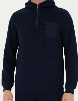 Lacivert Regular Fit Kap__onlu Sweatshirt - Pierre cardin фото 6