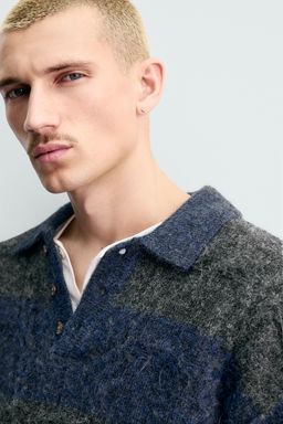 STRIPED JACQUARD KNIT POLO SHIRT - Zara фото 14