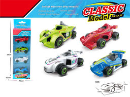 Модели металл. - набор 4шт. "Гоночные болиды" 5,4*3см (879-007A) усиленный инерц. механизм, в коробке 26*4,5*7,5см