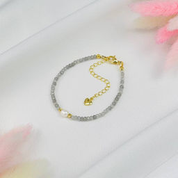 Браслет из Лабрадора и Жемчуга - Радуга самоцветов фото 2