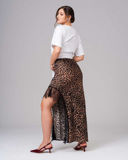 Юбка шёлковая с кружевом UD004