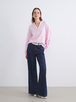 Ka??k Yaka Oversize Bluz