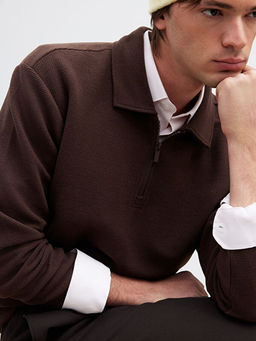 Polo Yaka Erkek Sweatshirt