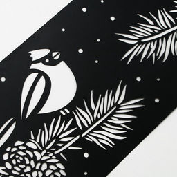 Цена за 5 шт. Трафарет для торта новогодний Птички, 32?10 см