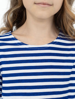 Тельняшка лонгслив детская васильковая полоска