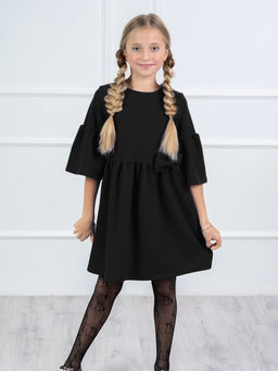 Платье Лидия с бантом, цвет Черный, 78% х/б 16% пэ 6% лайкра